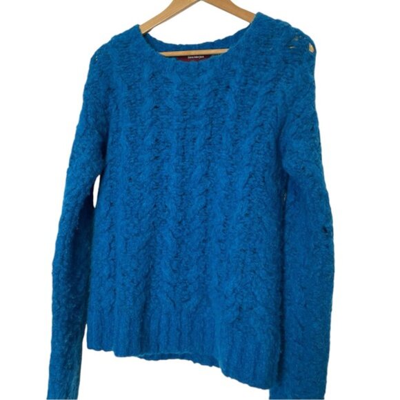 Sies Marjan Runway Sweater Casey Cable Knit Wool Alpaca Blue Chunky Designer XS - Picture 10 of 13